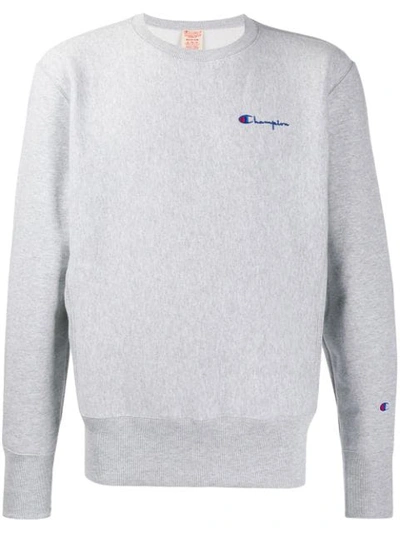 Shop Champion Crew Neck Sweater In Grey