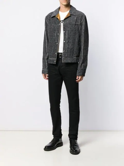 Shop Emporio Armani All-over Print Jacket In Grey