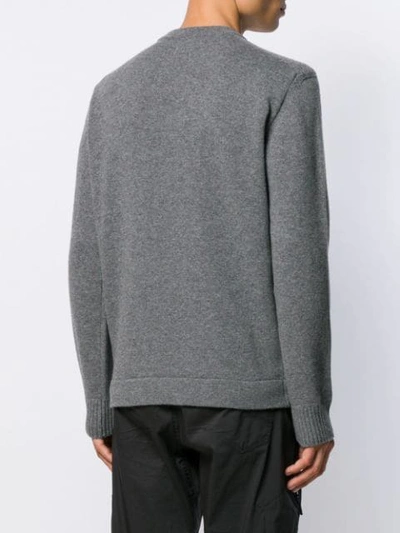 Shop C.p. Company Lens Detail Crew-neck Jumper In Grey