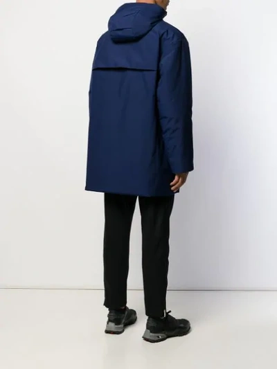 Shop Prada Reversible Hooded Coat In F0d7l Baltico Aviazione