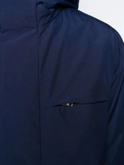 Shop Prada Reversible Hooded Coat In F0d7l Baltico Aviazione
