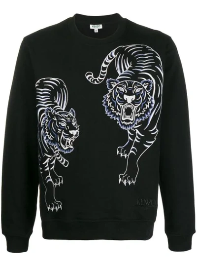 Shop Kenzo Double Tiger Sweatshirt In Black