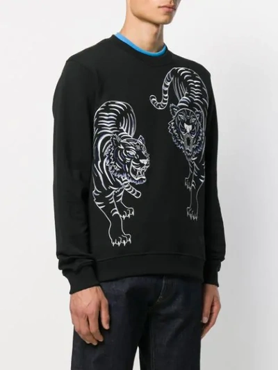 Shop Kenzo Double Tiger Sweatshirt In Black