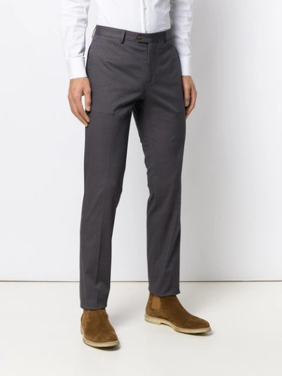 Shop Etro Geometric Printed Trousers In Grey