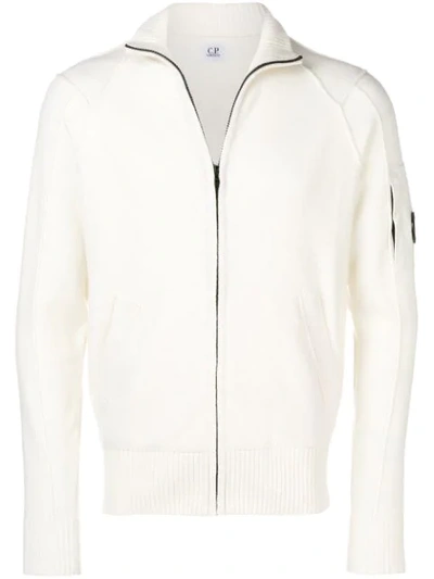 Shop C.p. Company Cp Company Knitted Zip Up Jacket - Neutrals