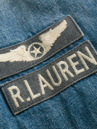 Shop Polo Ralph Lauren Denim Bomber Jacket In 001 Blue