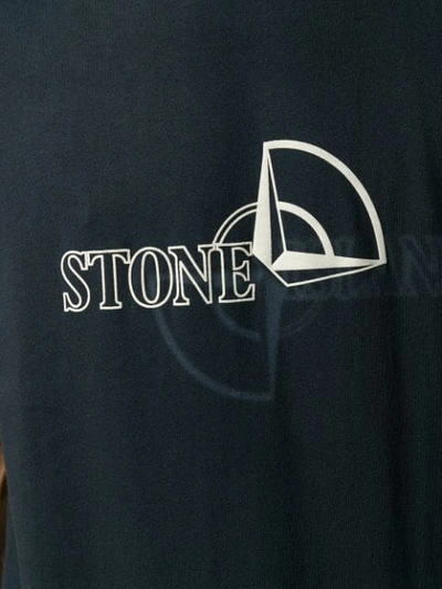 Shop Stone Island Graphic T-shirt In Blue