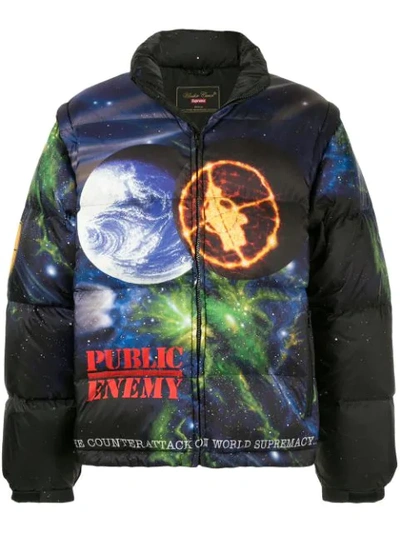 Shop Supreme X Undercover X Public Enemy Puffy Jacket In Blue