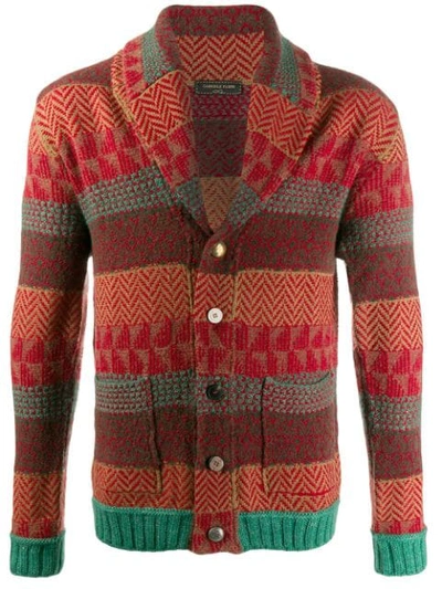 Shop Gabriele Pasini Knitted Striped Cardigan In Red