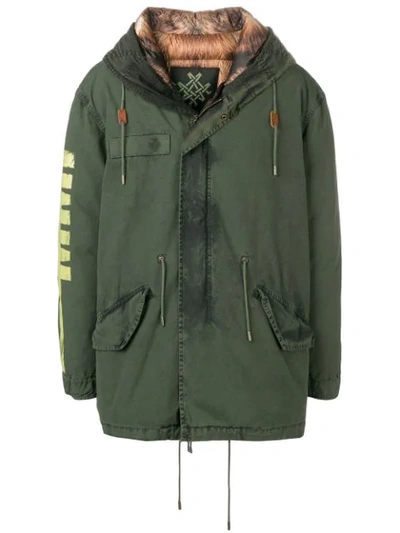Shop Mr & Mrs Italy Hooded Padded Coat In Green