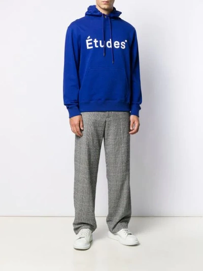 Shop Etudes Studio Printed Logo Hoodie In Blue