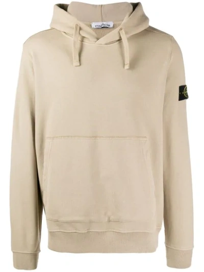 Shop Stone Island Kangaroo Pocket Hoodie In Neutrals