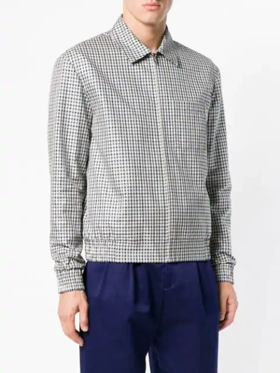 Shop Kenzo Checked Shirt Jacket - Neutrals