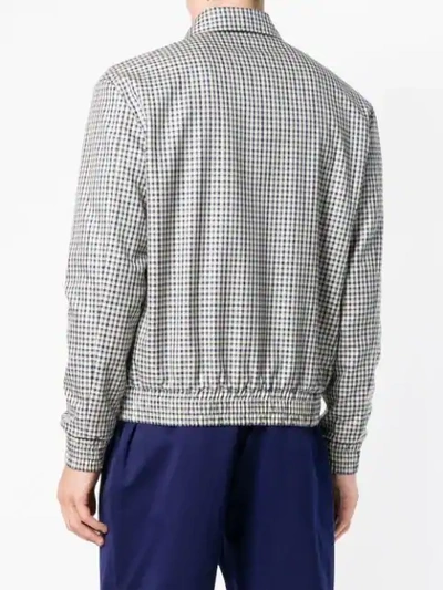 Shop Kenzo Checked Shirt Jacket - Neutrals