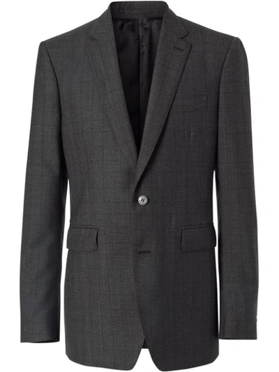 Shop Burberry Classic Fit Check Wool Three-piece Suit In Grey