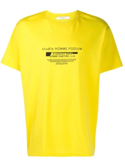 Shop Givenchy Studio Homme Podium Print T-shirt In Yellow