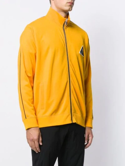 Shop Les Hommes Logo Patch Bomber Jacket In Yellow