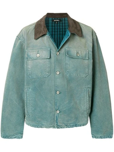 Shop Yeezy Season 6 Denim Jacket In Blue