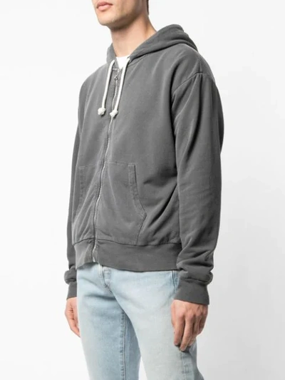 Shop John Elliott Zipped Up Hoodie In Vintage Black