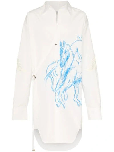 Shop Bed J.w. Ford Hemd Mit Pferde-print In White
