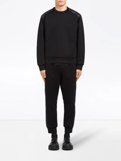 Shop Prada Boxy Fit Sweatshirt In F0806 Black/black