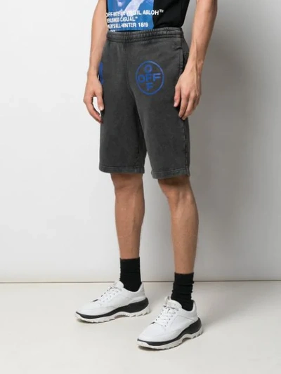 Shop Off-white Off Logo Shorts In Grey