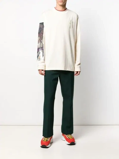 Shop Acne Studios Cropped-hose In Green