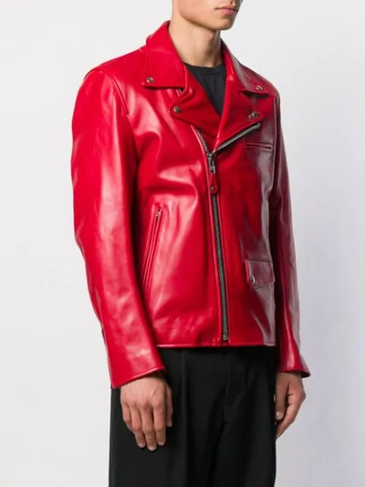 Shop Junya Watanabe Fitted Biker Jacket In 1 Red