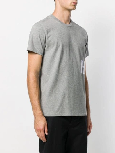 Shop Helmut Lang Embroidered Logo T-shirt In Grey