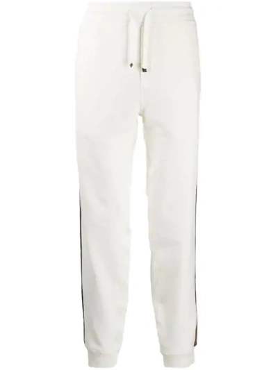 BRUNELLO CUCINELLI CORDUROY STRIPE TRACK PANTS - 白色
