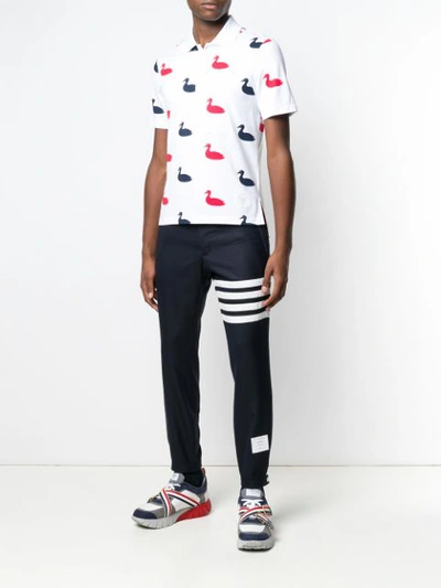 Shop Thom Browne Allover Ducks Jersey Polo In 960 Red, White, And Blue