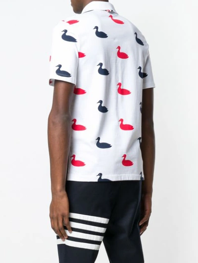 Shop Thom Browne Allover Ducks Jersey Polo In 960 Red, White, And Blue