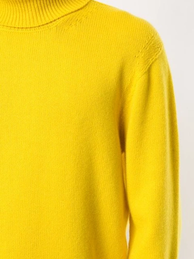 Shop Brioni Turtleneck Fine Knit Jumper In Yellow