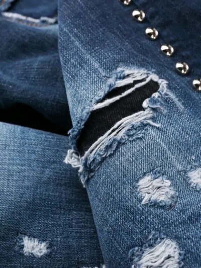 Shop Philipp Plein Studs Milano Cut Jeans In Blue