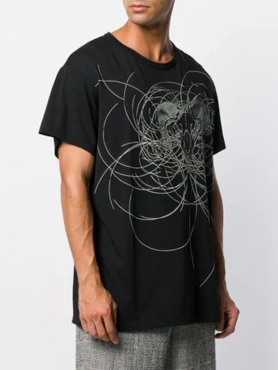 Shop Yohji Yamamoto Graphic Print T-shirt In Black