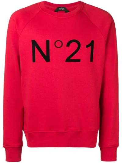 Nº21 PRINTED LOGO SWEATSHIRT - 红色