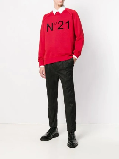 Shop N°21 Sweatshirt Mit Logo In Red