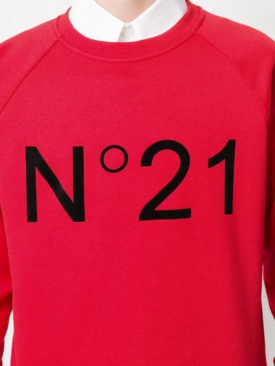 Nº21 PRINTED LOGO SWEATSHIRT - 红色