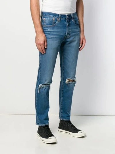 Shop Levi's Distressed Denim Jeans In Blue