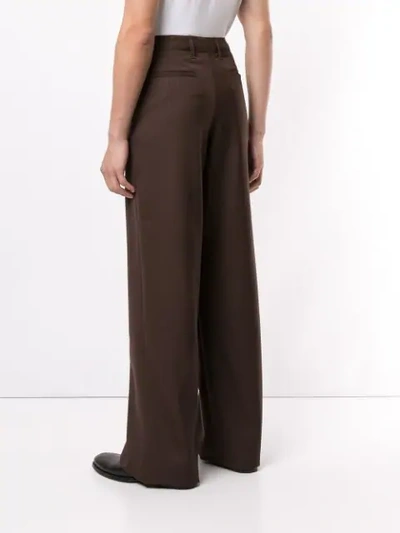 Shop Lemaire Wide Leg Trousers In Brown ,brown