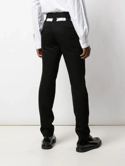 Shop Comme Des Garçons Homme Deux Cut Out Waistband Trousers In Black