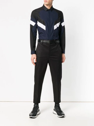 Shop Neil Barrett Cropped Jeans In Black