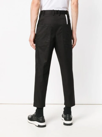 Shop Neil Barrett Cropped Jeans In Black