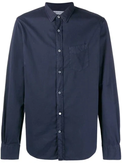 Shop Officine Generale Long Sleeve Shirt In Blue