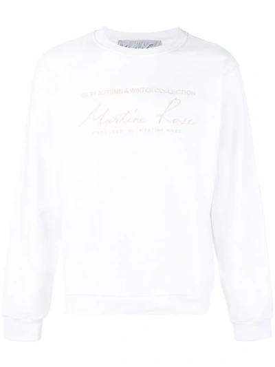 Shop Martine Rose Embroidered Logo Sweatshirt In White