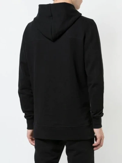 Shop John Elliott Side Zip Hooded Sweatshirt In Black