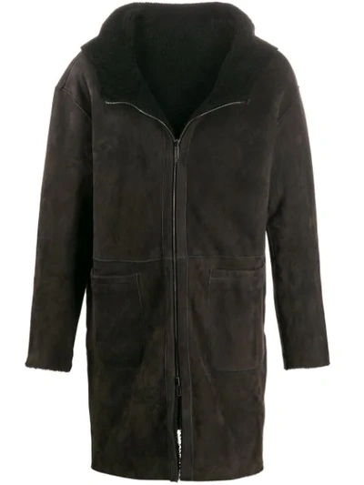 Shop Salvatore Santoro Hooded Coat In Grey