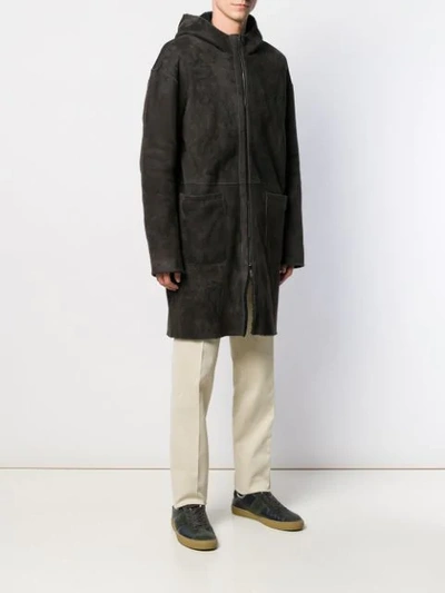 SALVATORE SANTORO HOODED COAT - 灰色