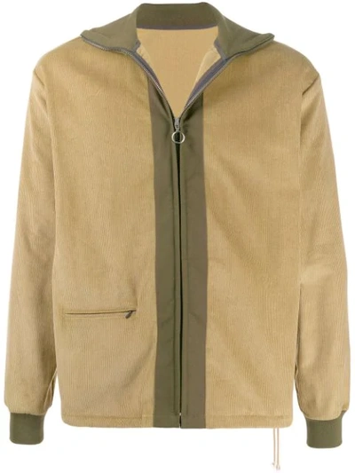 Shop Anglozine Moseley Corduroy Zip Jacket In Neutrals