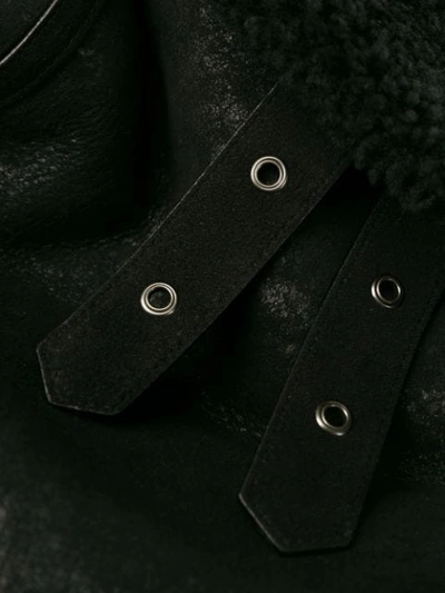 Shop Neil Barrett Zipped Shearling Jacket In Black